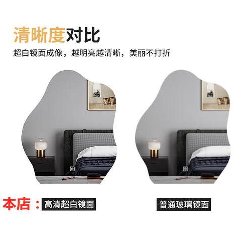 不规则卫生e间子竖挂墙异镜型化妆镜室镜带灯SXD智能ld灯镜浴触摸