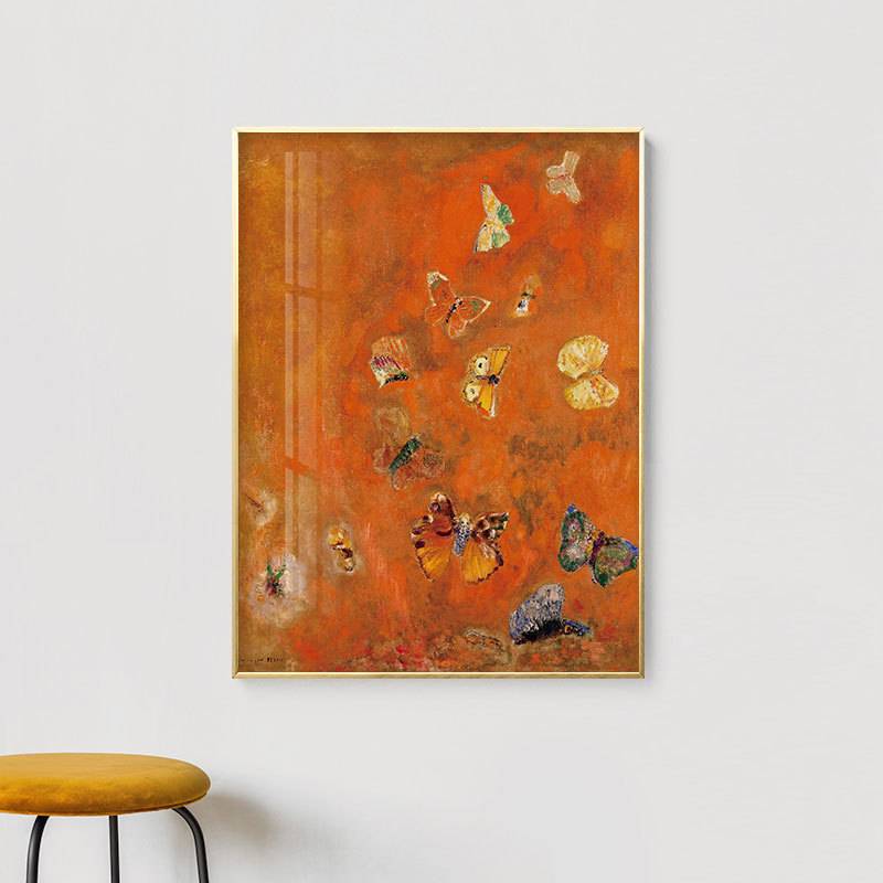 Odilon Redon《Evocation of butterflies》中古装饰画复古蝴蝶