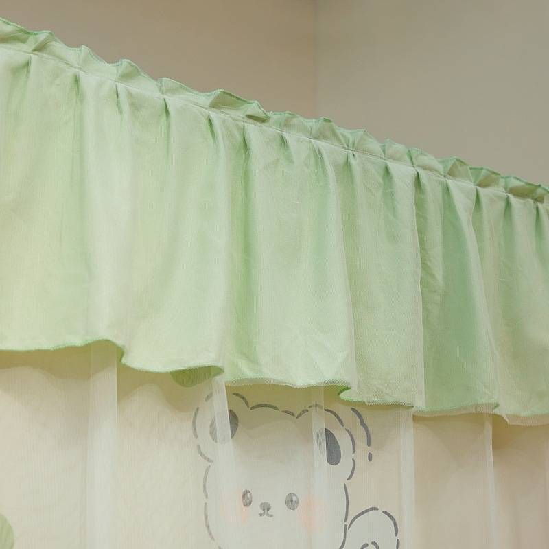 公主风双层落地三开门加粗加厚1.5床遮光床帘家用卧室防尘一体帘