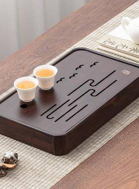 轻楠家用办公小型茶具茶盘沥水式DZZ储水竹式茶具日茶海茶台茶奢