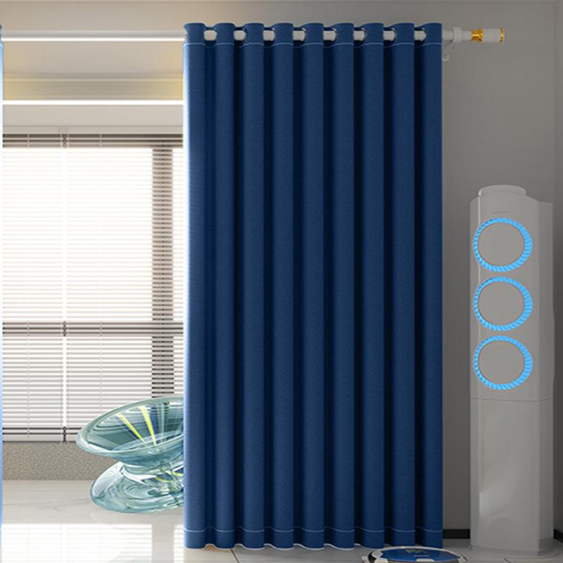 家用卧阳台飘窗室免打孔遮试衣间加厚纯色光帘麻料窗成品GP2023-0