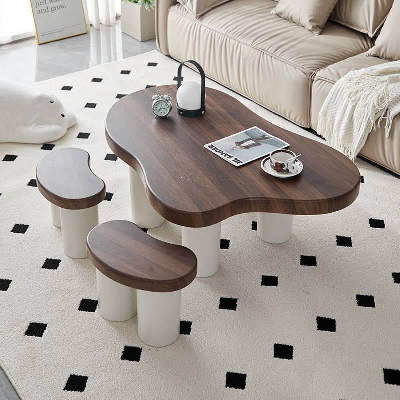 云朵茶几创意极简小户型茶几异形加厚奶油风茶桌家用客厅坐地矮桌