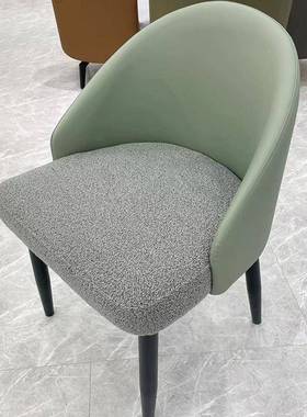 创意靠手椅子代现背简约家用时尚休扶闲椅ZIF餐厅布艺拼色椅子