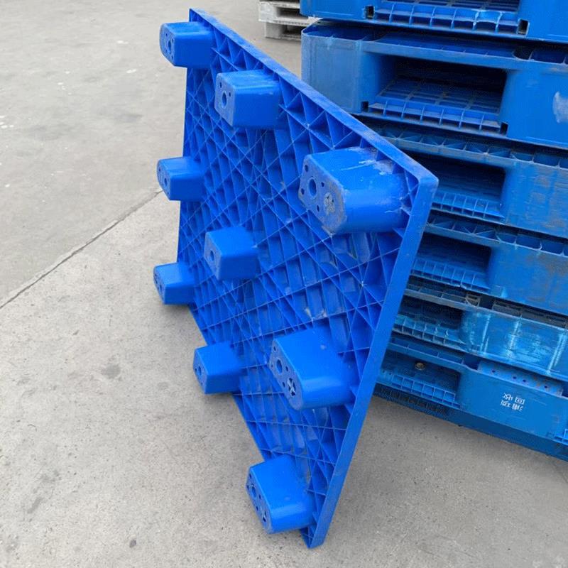 网格九脚仓托盘单面塑库料卡叉车货运仓仓储蓝色戎强耐板用WJG101
