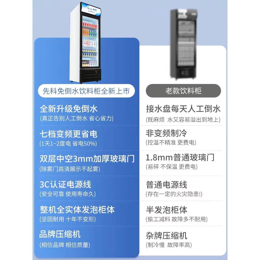 式商用双门水保鲜玻璃立冰06870929箱饮果料柜啤酒冷藏展示柜门冰