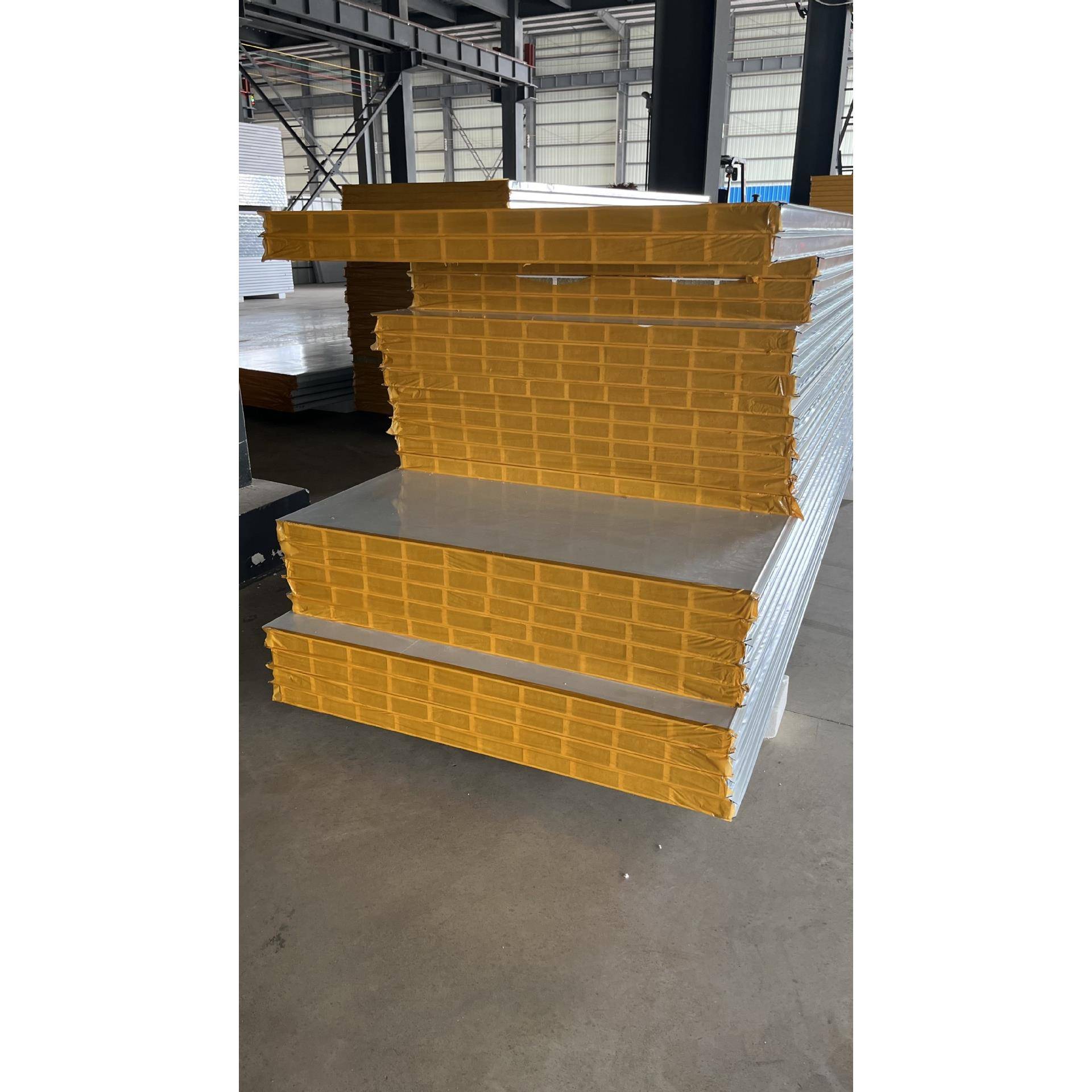 玻镁岩棉夹芯25898钢材板火隔热材料严米娜彩复防合板保温料隔热板