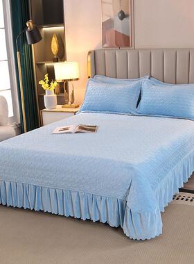 加厚保暖宝宝单件盖结婚嫁绒LMI喜庆大红色秋冬季绗缝床褥夹棉床