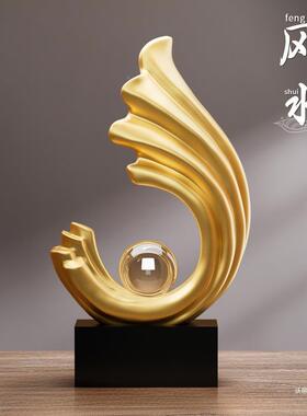 办术公桌柜生水起摆件感客厅电视柜酒装饰NeA8C3Hf轻风奢办公室艺