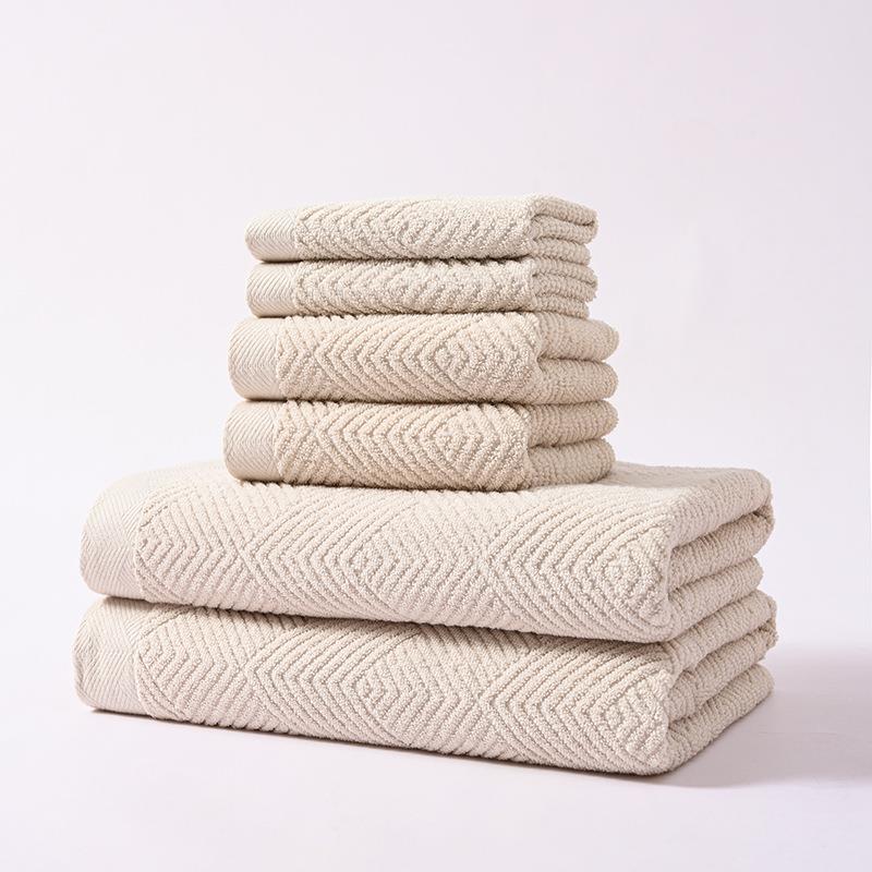 货毛全棉毛巾浴巾方巾六件57691套源纯吸棉巾家用水柔软