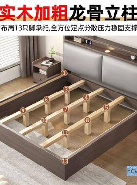 实木人双1.82米主卧家用1.宿5米小户型出IIX租房民1.2床简易单人