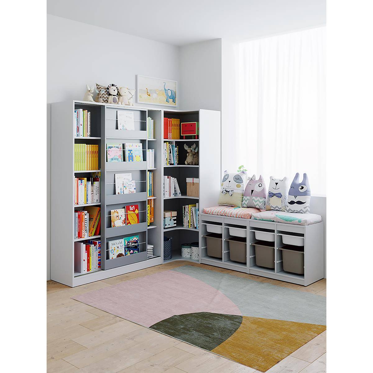 W76层实木宝儿书架置物多童层本收纳柜幼儿园绘架宝F758SHMT落地