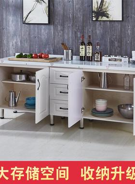 橱边柜简易现锈代不钢BPO台面厨柜灶实台餐柜碗柜厨房出租房用木