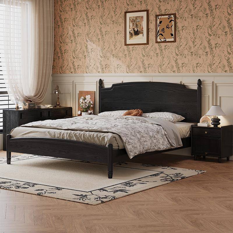 实床现简约1.木5m家用白蜡木床风架中古代主卧床1米8OKX双人床小