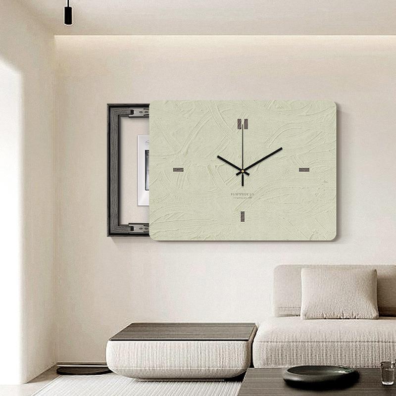 现简约电表带箱装饰画代钟简约色块表极简挂箱钟电闸遮挡挂画配电