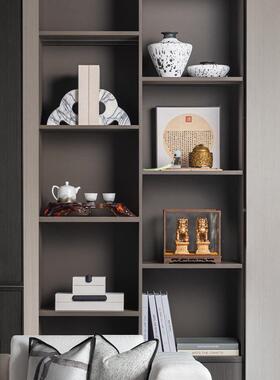 新中式中古摆YB-QS071博架高档装饰品件书书架古房茶室设计师组合
