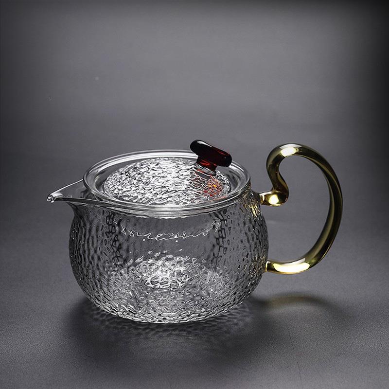 纹茶玻璃小茶壶锤一高人用茶水分离TID小号家用单人耐温泡茶具套