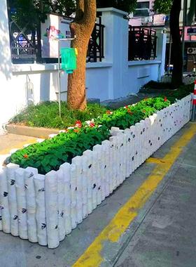 精白桦树栅栏无机矿粉仿院直护供园林公园草地花庭园栏白桦94550