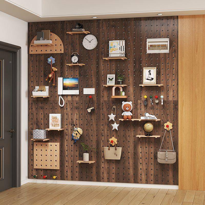 bk书y现做实木洞洞板墙上置物架木墙壁挂墙架隔板板收纳4Di8zCRG