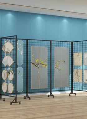 幼园作品15928示架网格铁艺移动展示美术展示收展纳摆儿折叠展示