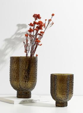 波现代简约水纹肌理璃花瓶样FB-E2200板间摆件茶几餐玻边柜创饰意