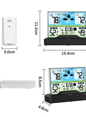 气象钟室内温彩度湿度显示器能屏功天气预报电子闹钟时99685多钟