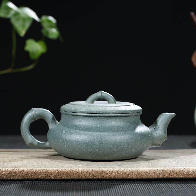 砂壶海宜兴紫砂壶手韵fbvgt9工制作泥宽口竹壶茶壶茶具绿泡茶壶新