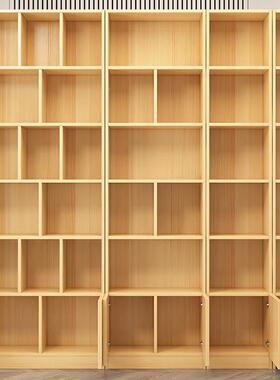 V实木书架书柜物置架落地儿童展全示架收65128纳架带5门自由组合
