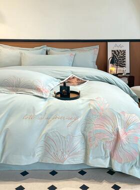 精致田园花100支长绒棉taoyuan1.全棉件套刺绣宽边纯棉18被四套床