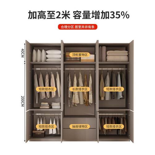 纳Yla衣一门到顶家用柜组卧室出租房用合免安装新款OLY收衣橱