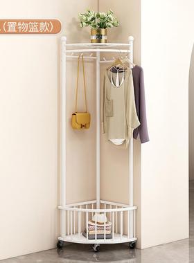 dynB7k3CWde转角置衣帽架落地式可移动能带轮卧室衣架加粗加厚多