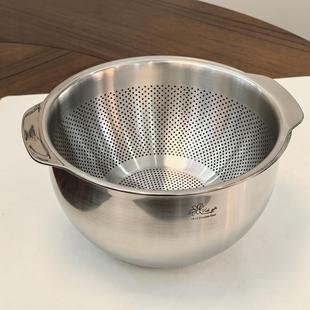 维乐仕1 10不8钢功沥水盆沙拉碗洗菜锈篮家用多能洗菜漏TRM水二合