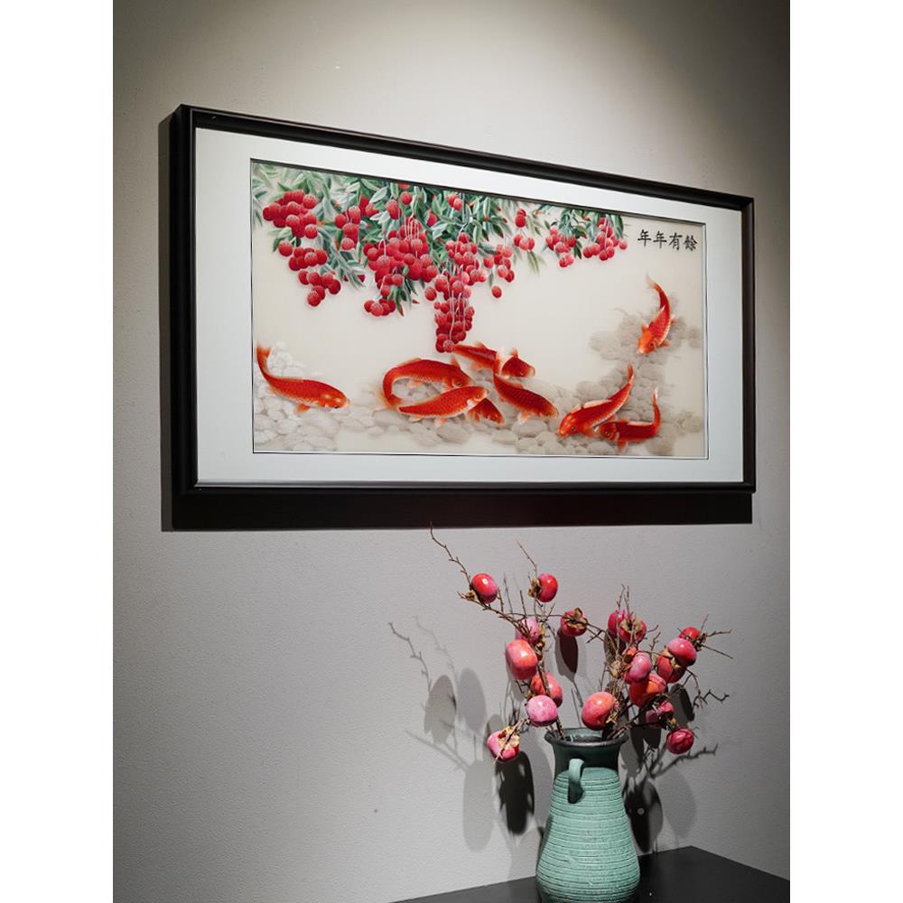 苏绣成品挂画年都有多房幅绣纯手工客厅沙发背景新BXB式中式每装