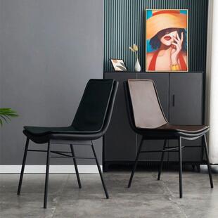 意鞍式极简餐椅轻奢家用饭厅背椅898餐椅子靠马软椅包舒适椅北欧