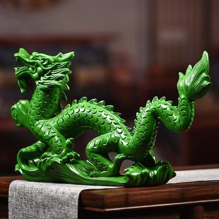 绿色木摆件实GM 饰新居开业送 040龙木质十二生肖木雕龙客厅头工装