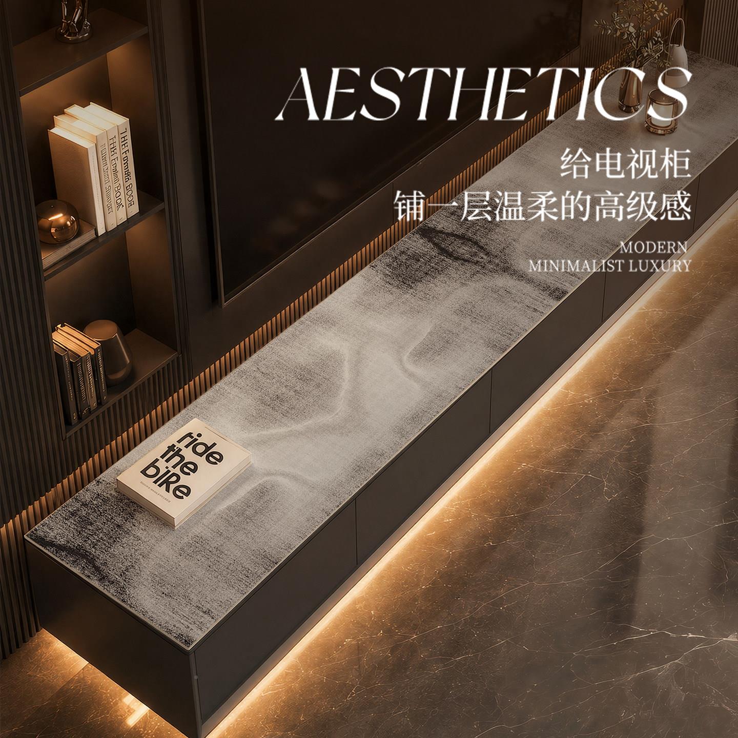 垫奢高级电感视柜轻桌面防水防脏防尘酒柜盖布餐边柜耐高温保JM_z