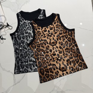 Sexy off shoulder top with sequined vest性感露肩上衣亮片背心