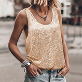 Glitter top loose bling sparkling vest亮片上衣宽松闪闪背心女