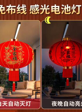 2025款大灯新年大门新口WFA一对带灯阳笼台红户外春节挂饰植绒布