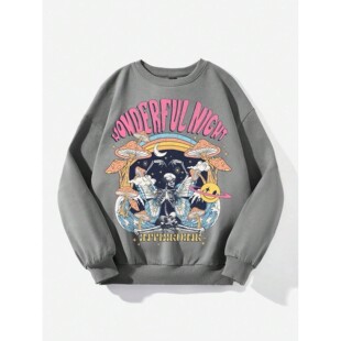 hoodi蝴蝶印花长袖 Butterfly 宽松卫衣 loose sleeved print long