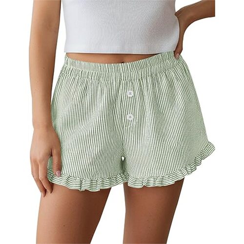 口袋条纹沙滩平角短裤 Pocket striped beach flat corner shorts