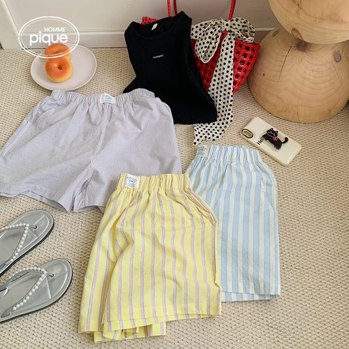 条纹短裤宽松家居睡裤 Striped shorts home sleepwear for women