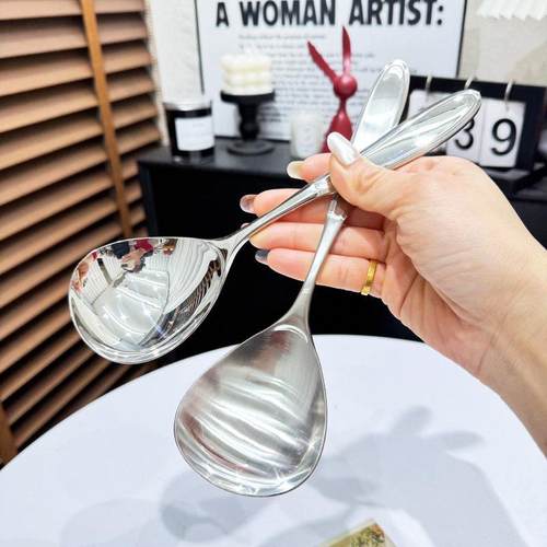 【老板娘自用】18-10不锈钢公用分餐菜勺子盛米饭勺西餐公用勺