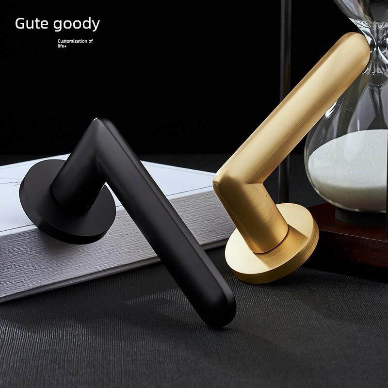 优质卧室门锁分体门锁室内门把手无声电磁锁房间门把手锌合金锁