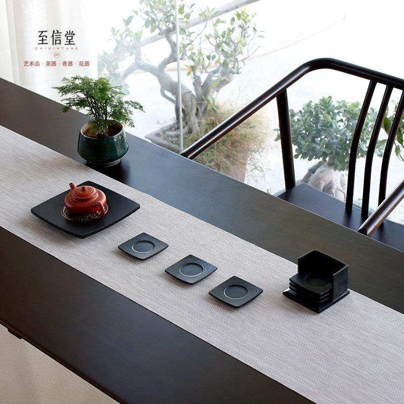 至信堂整块乌金石铜合金干泡茶台小托盘礼盒套装壶承+杯垫盒+杯垫,餐饮具,茶托,淘宝优惠券,粉丝福利购,淘宝优惠卷