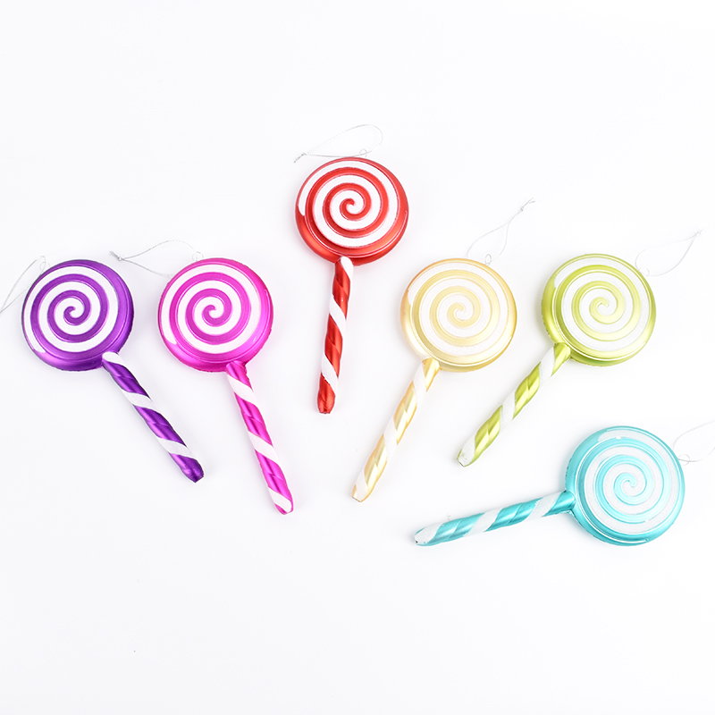 橱窗装饰品圣诞树装饰吊饰圣诞道具A品20cm彩色圣节诞棒棒糖挂件