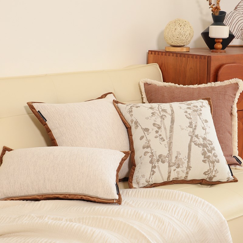 美拉德复古水墨风抱枕套不含芯方枕客厅沙发抱X枕靠枕靠垫套