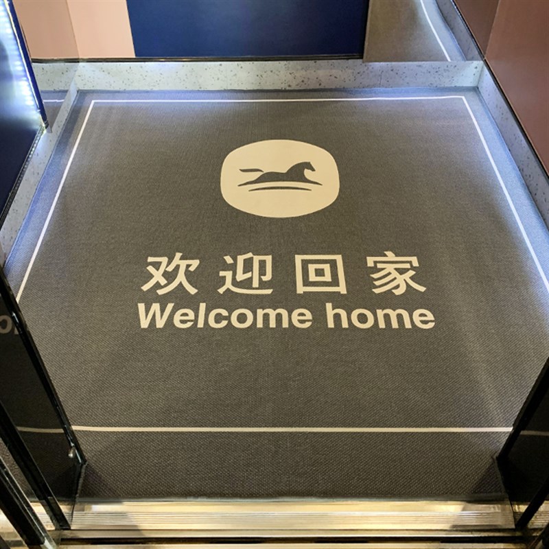 商用电梯轿厢地毯定制logo酒店公D司迎宾地垫阻燃防滑印字广告定