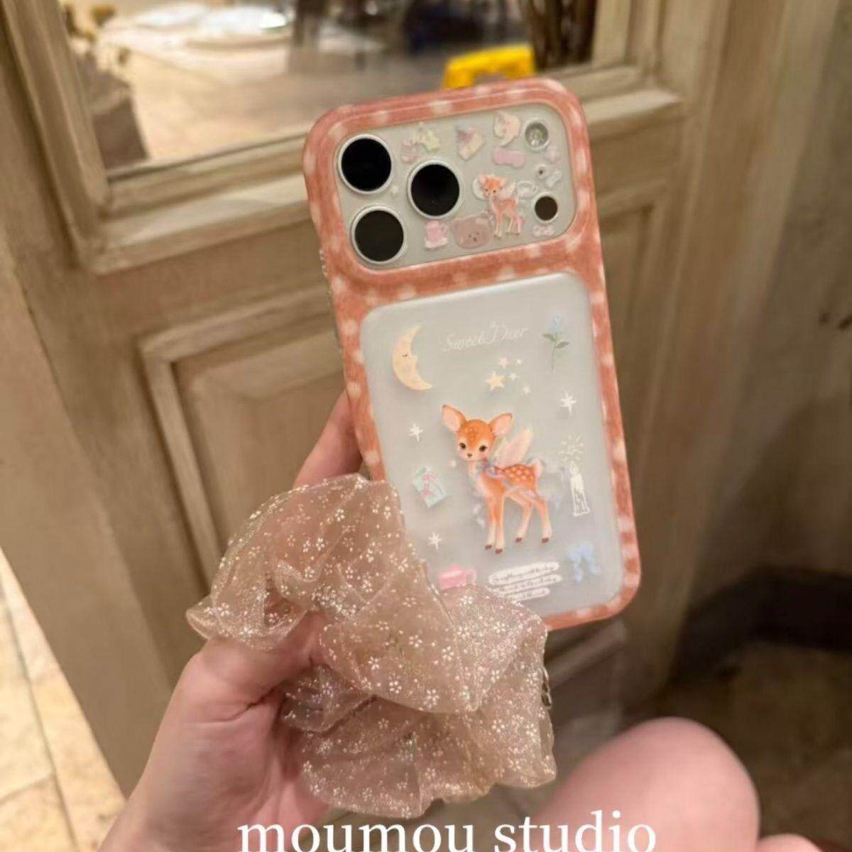 ins古早星星月亮小鹿适用iPhone18promax手机壳15新款17pro网红女款13创意全包防摔18pro超好看17保护套