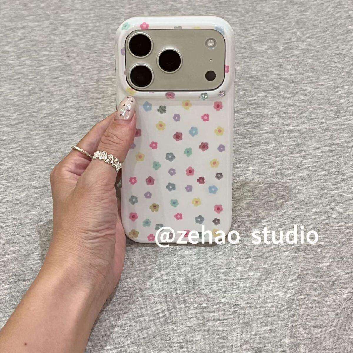 ins少女心简约花朵适用苹果17手机壳iPhone17promax新款16防摔保护套15硅胶全包小众高级感好看超火女软pro
