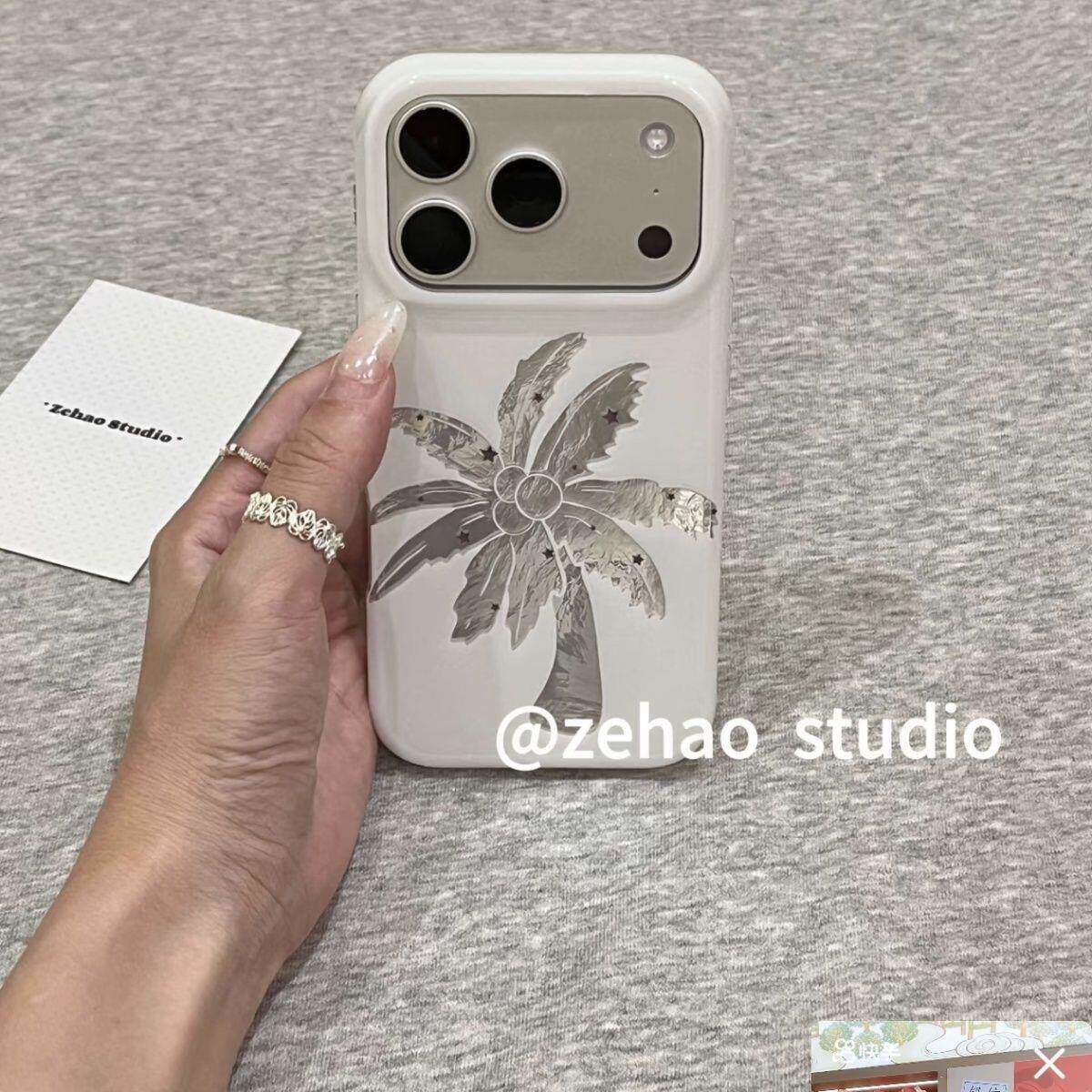 ins风夏日简约椰子树适用苹果17手机壳iPhone17promax新款16防摔保护套15硅胶全包小众高级感男生软超薄